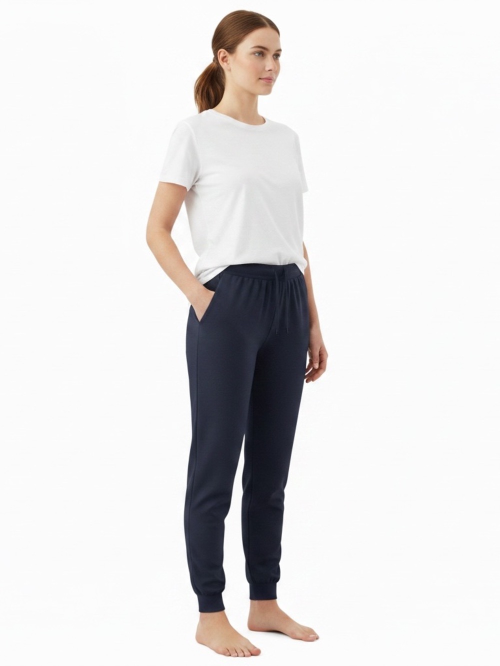 Cozy Earth Women's Navy Jogger Pants - Casual Drawstring Lounge Pants.